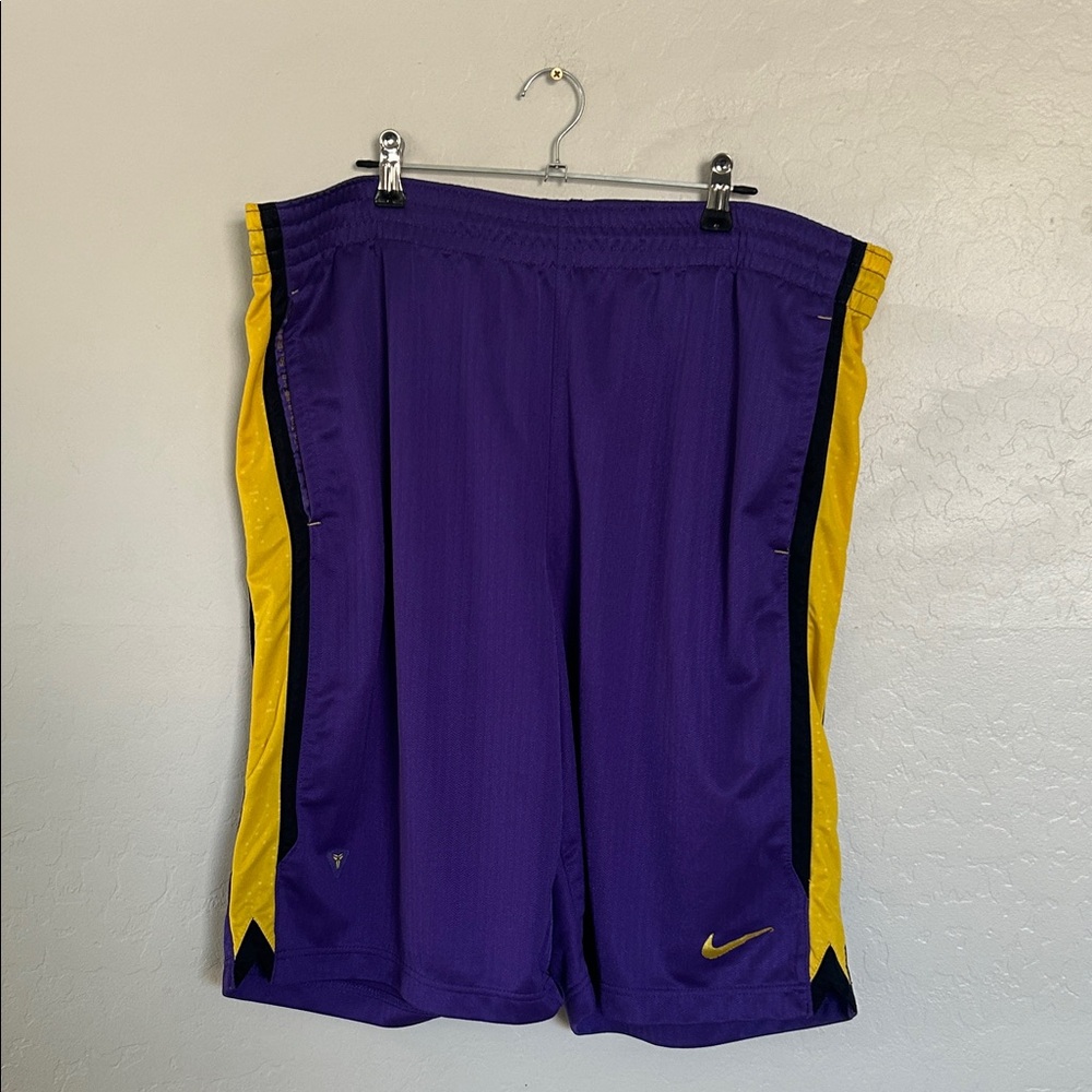 Nike Kobe Purple Shorts with Yellow Trim